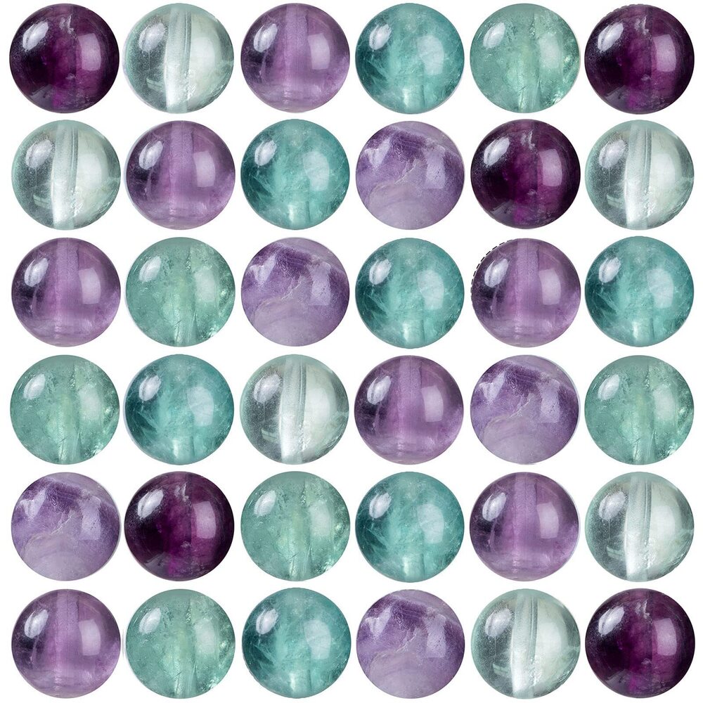 9327 100Pcs Natural Stone Beads 10mm Fluorite Round Gemstone Loose Beads